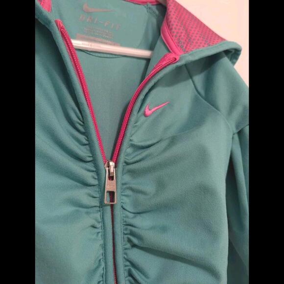 Girls Nike/Dri-Fit/Size 2T/Scrunch Zip Up Jacket/Teal And Pink/Comfy - Picture 5 of 5